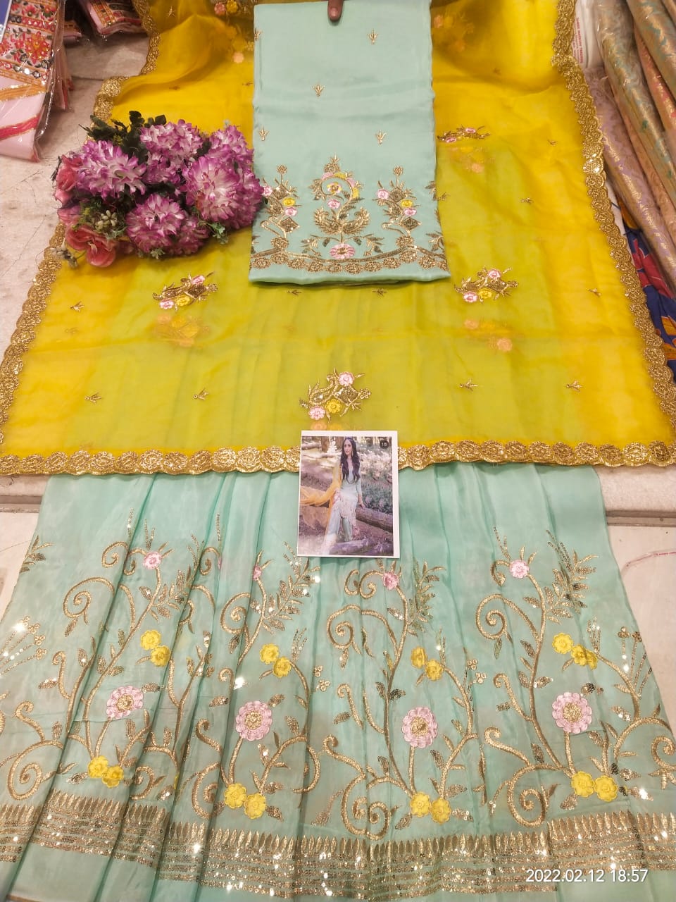 Gurmeet organza suit - Saffronfashionindia