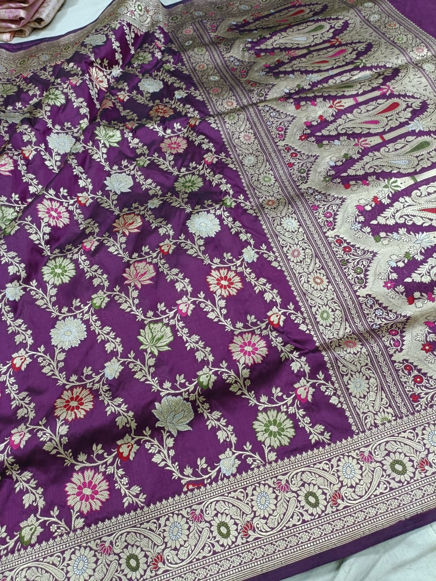 Shejadi Katan saree - Saffronfashionindia