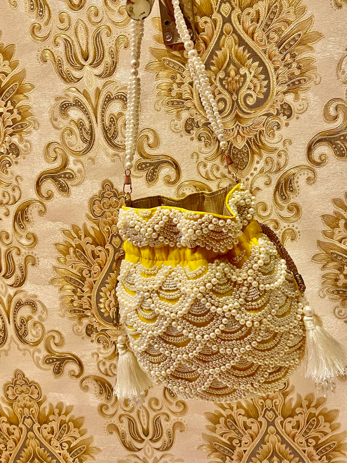 Pearl potli,,,,purse,,,,bag - Saffronfashionindia