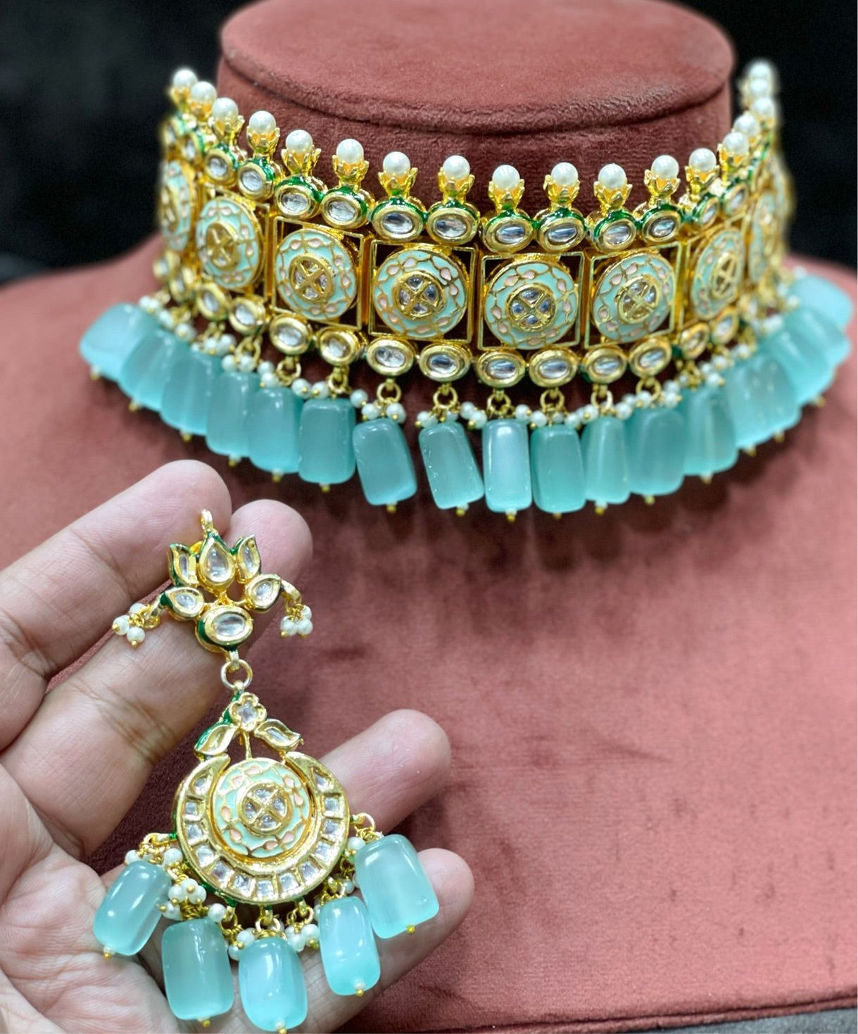 Meena choker set - Saffronfashionindia