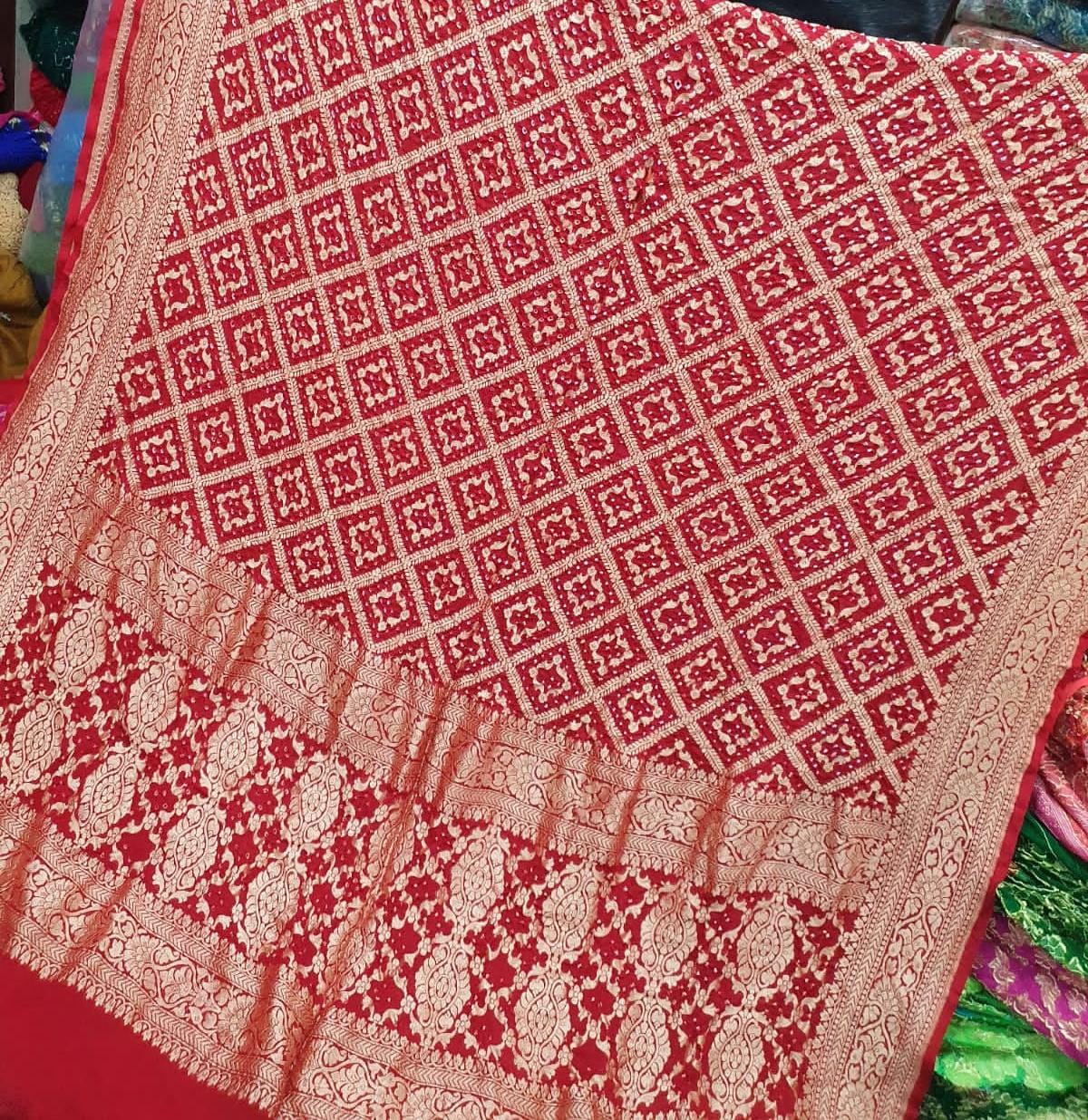 Rimili gorgette dupatta/bandhej dupatta - Saffronfashionindia