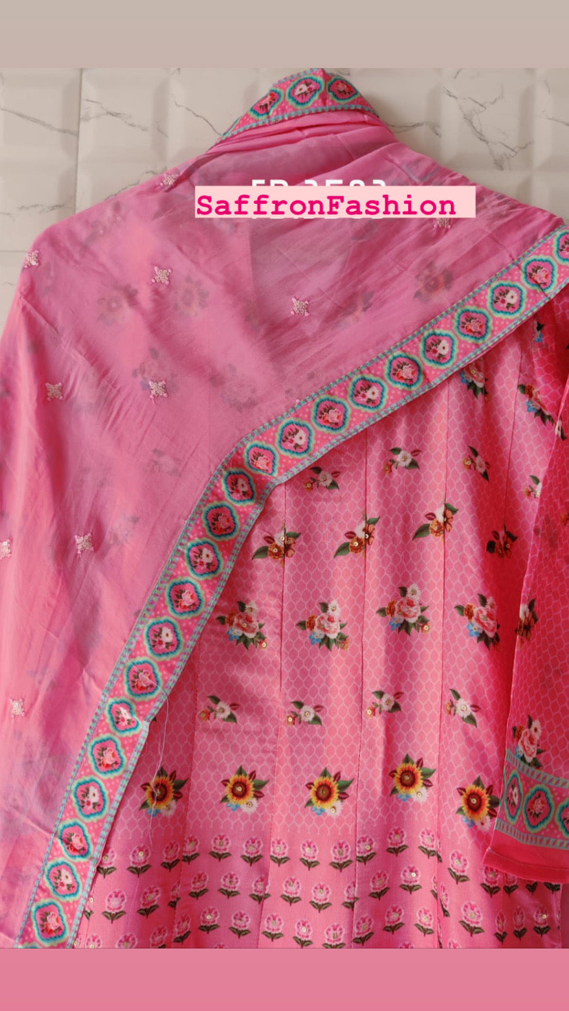 Pink Anarkali dress - Saffronfashionindia