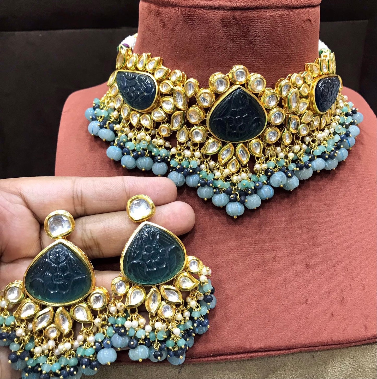 Modernised choker set - Saffronfashionindia