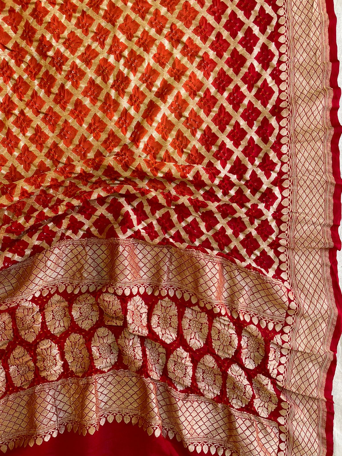 Verità bandhani dupatta - Saffronfashionindia