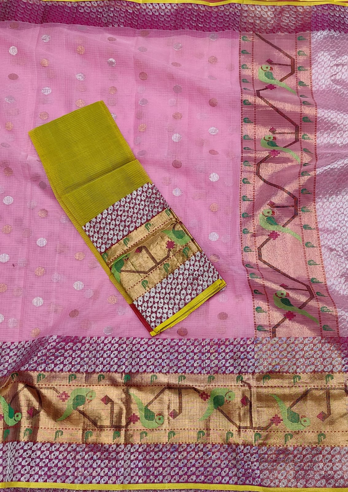 Pinkilla kota zari saree - Saffronfashionindia