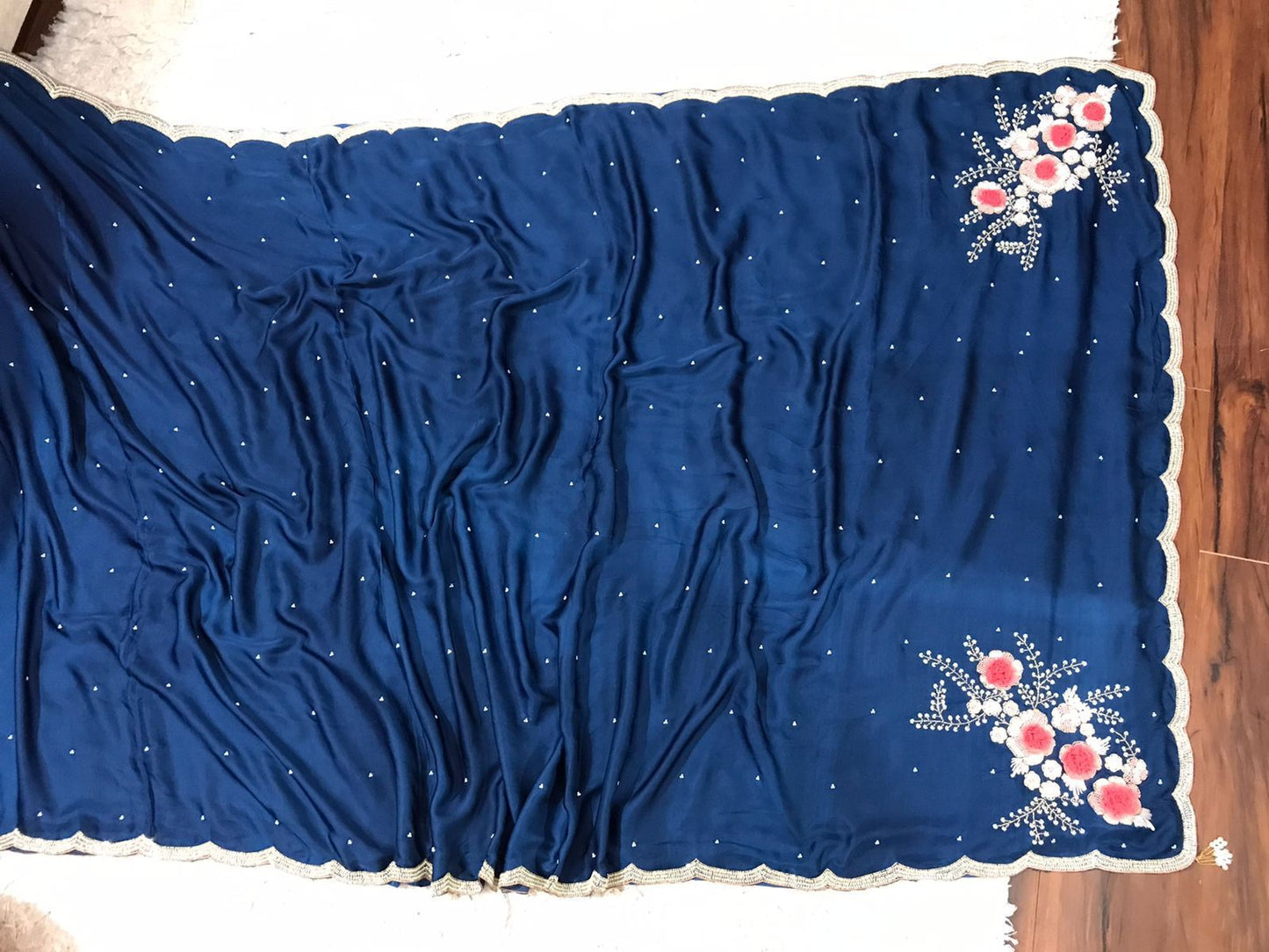 Anisha luxury satin saree - Saffronfashionindia