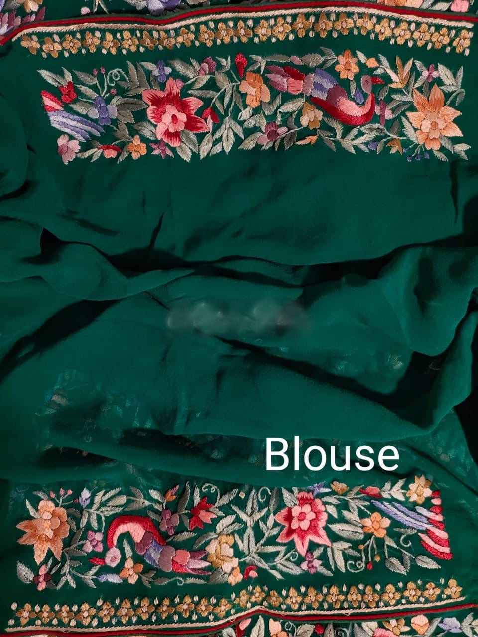 Kaveesha Parsi gorgette saree - Saffronfashionindia