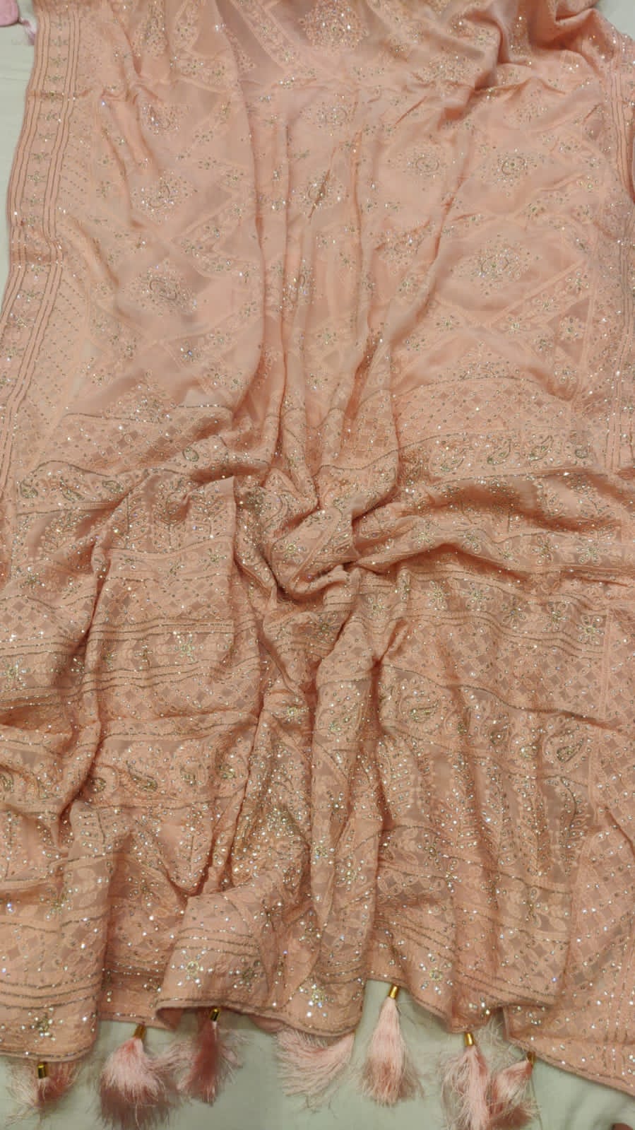 Avila Chikankari saree - Saffronfashionindia