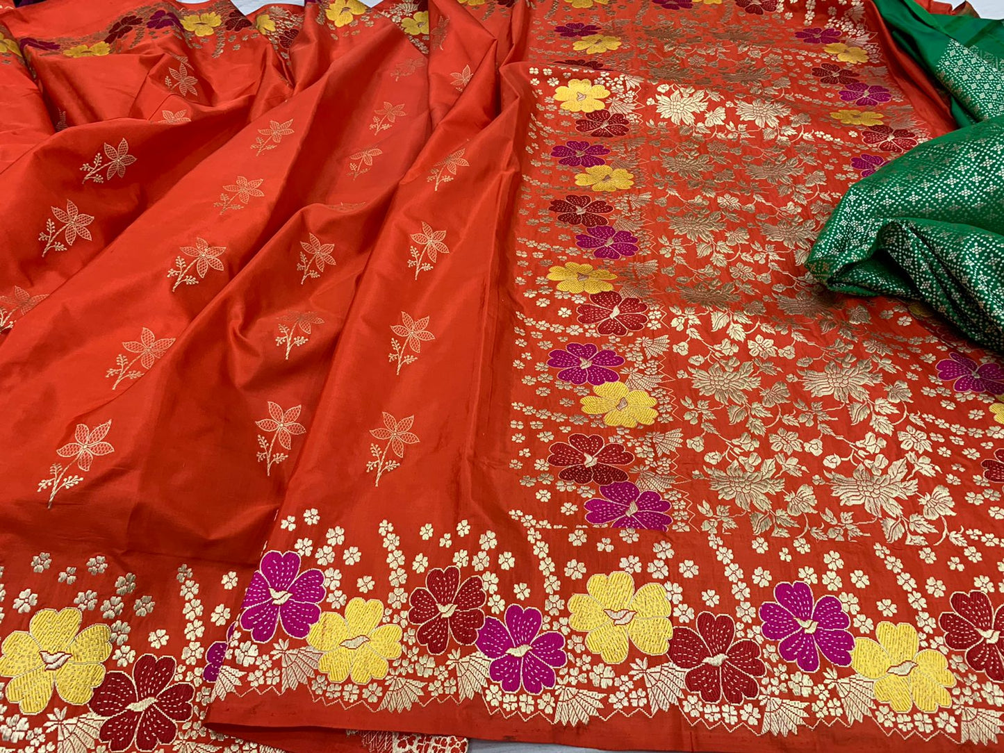 Beautiful Katan zari saree - Saffronfashionindia