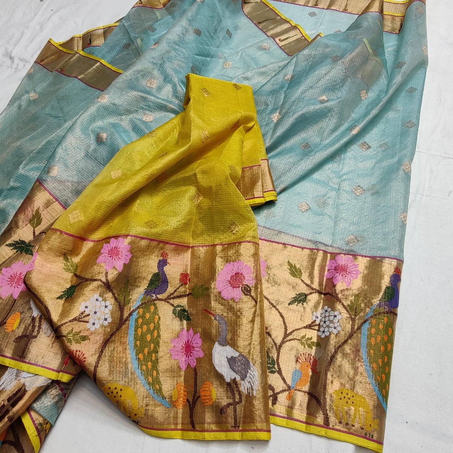 Sushmaraj tissue zari kota saree - Saffronfashionindia