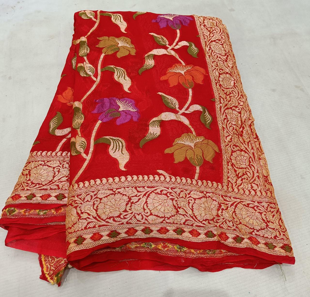 Meenakari banarsi saree - Saffronfashionindia