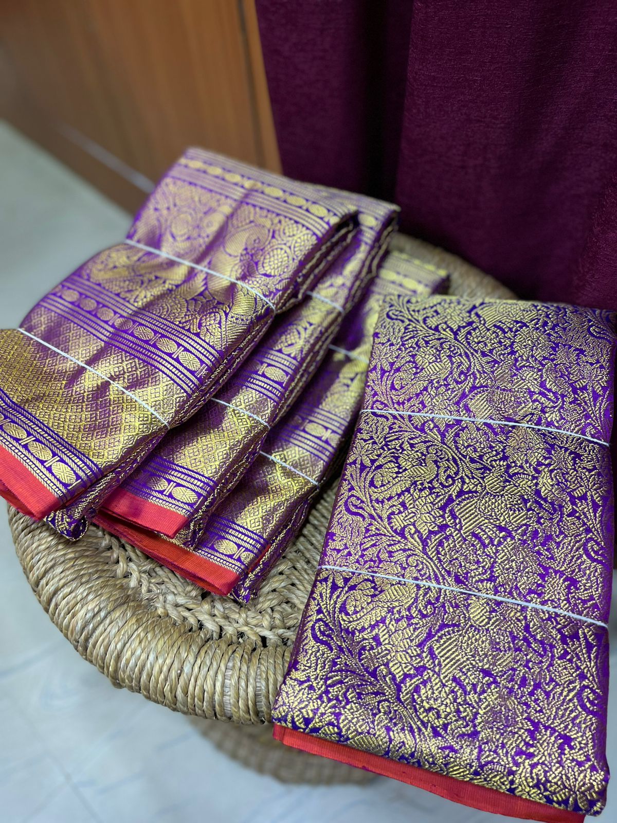 Kanchipuram silk dupatta - Saffronfashionindia