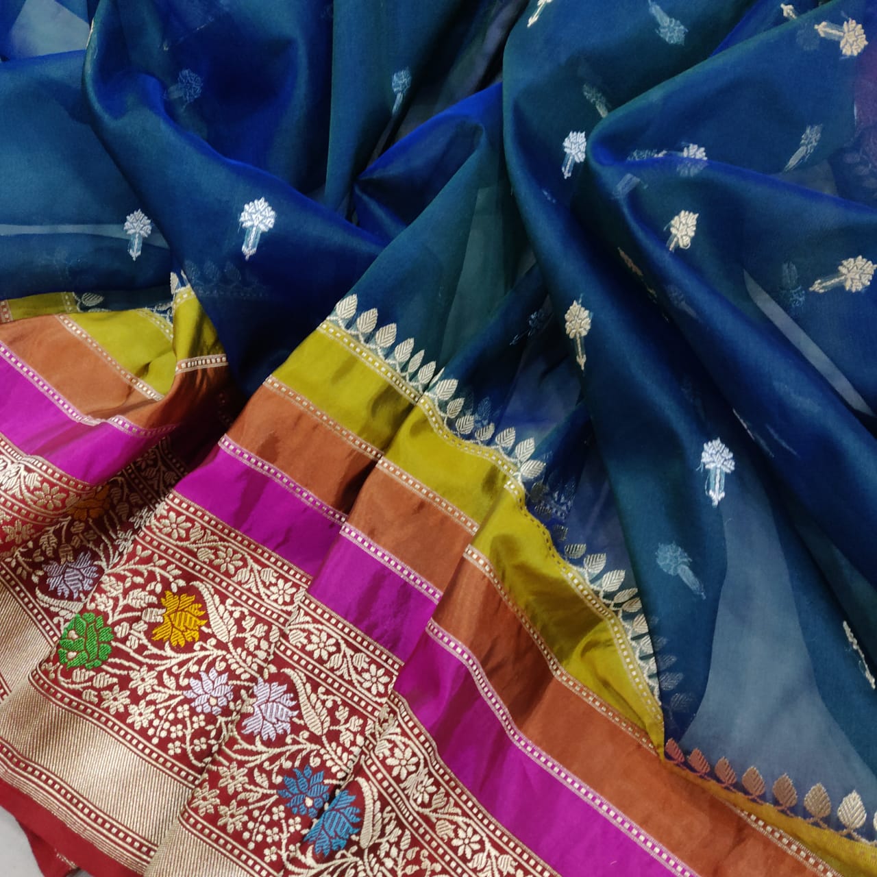 Sona rupa kadwa kora saree - Saffronfashionindia