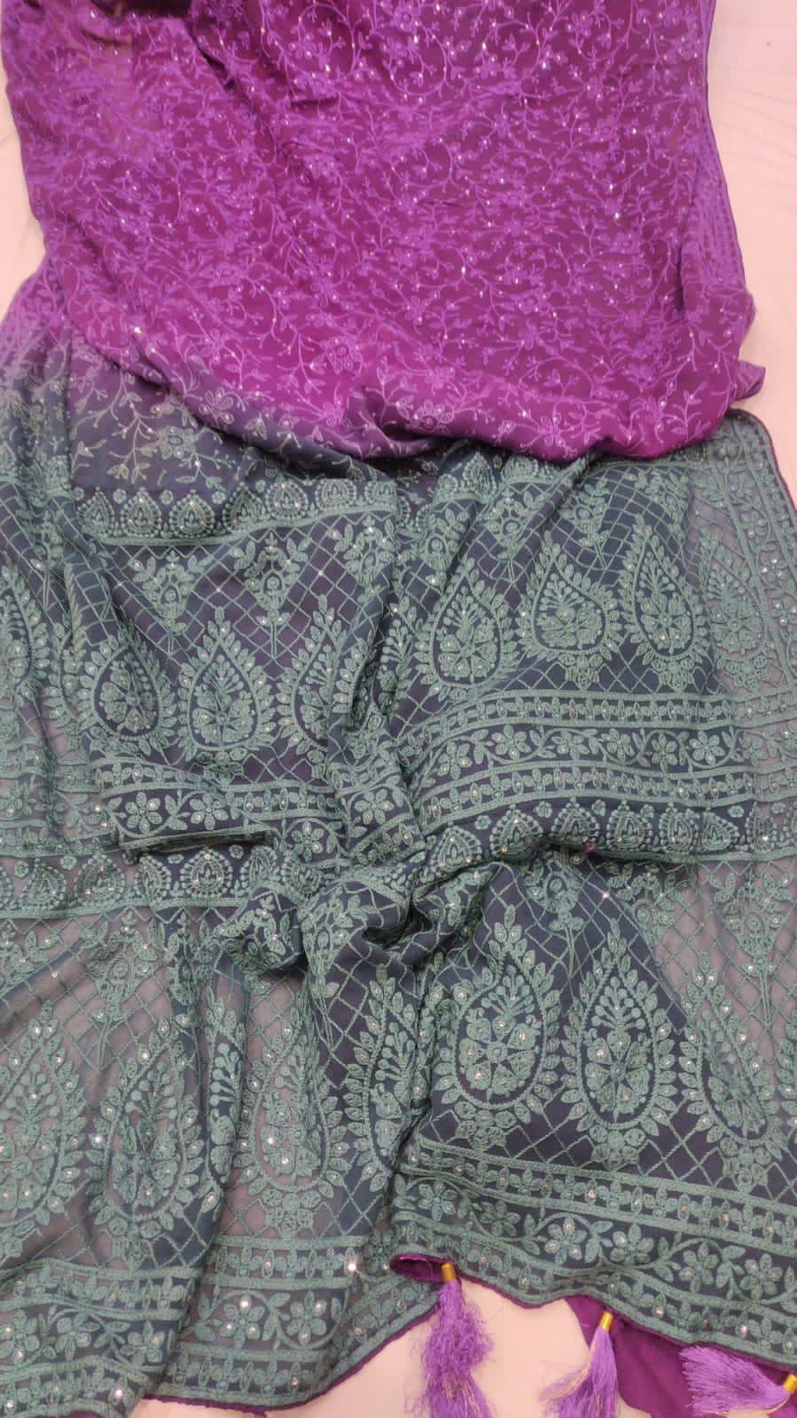 Elena Chikankari saree - Saffronfashionindia