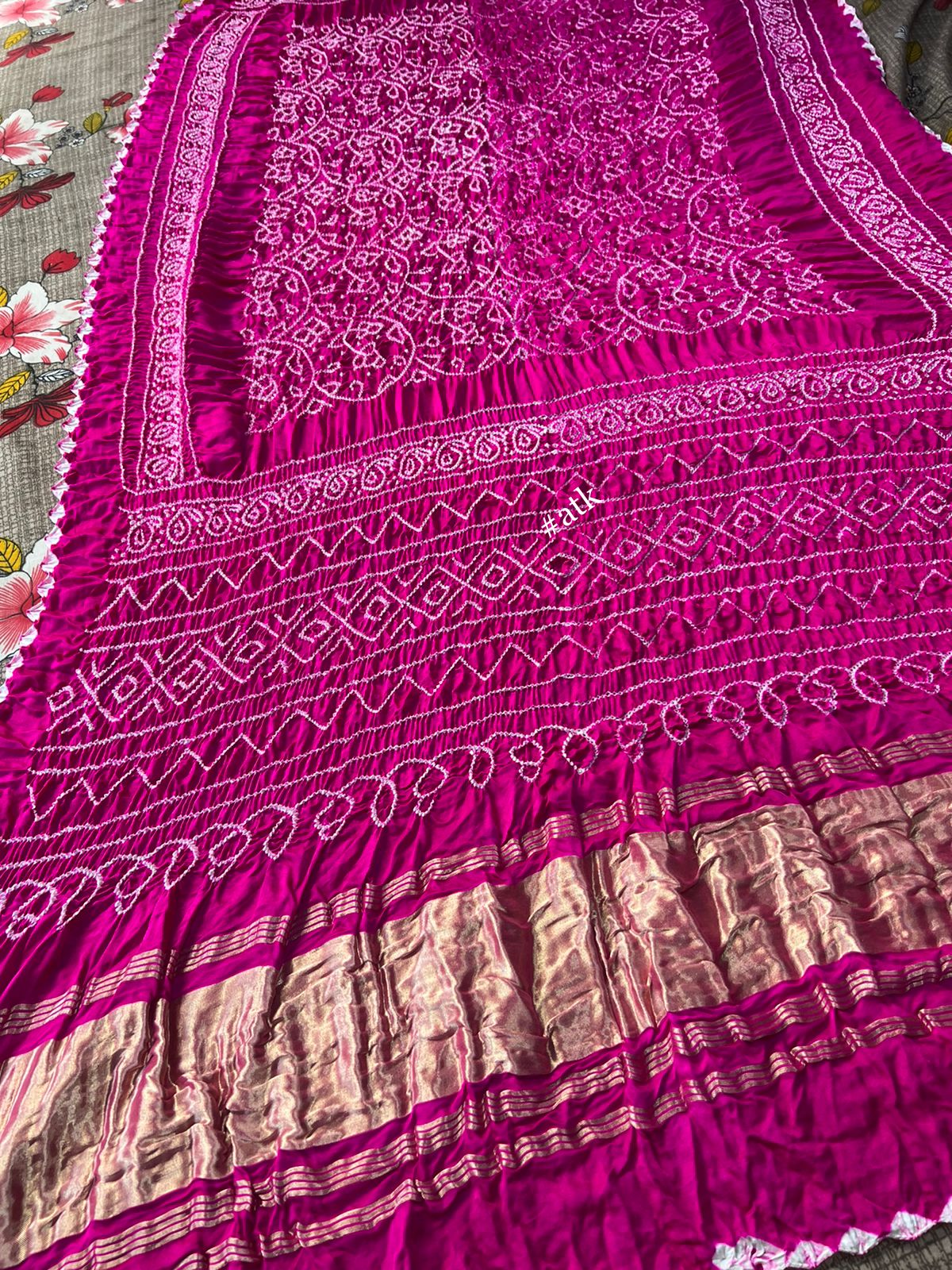 Rai silk bandhej dupatta - Saffronfashionindia