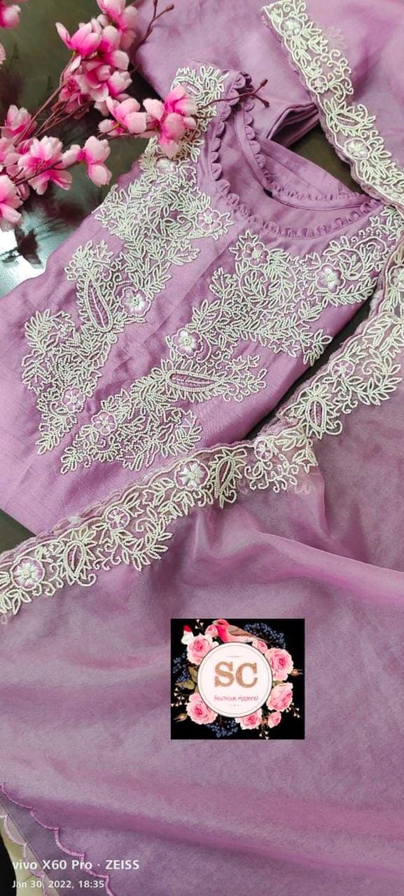 Lavender suit style dress - Saffronfashionindia