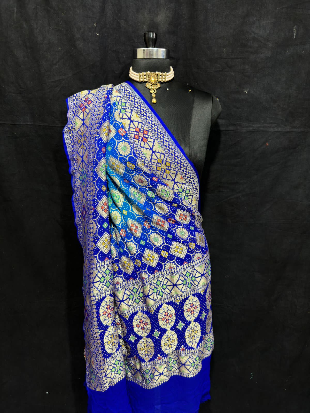 Kohli Meenakari bandhej dupatta - Saffronfashionindia