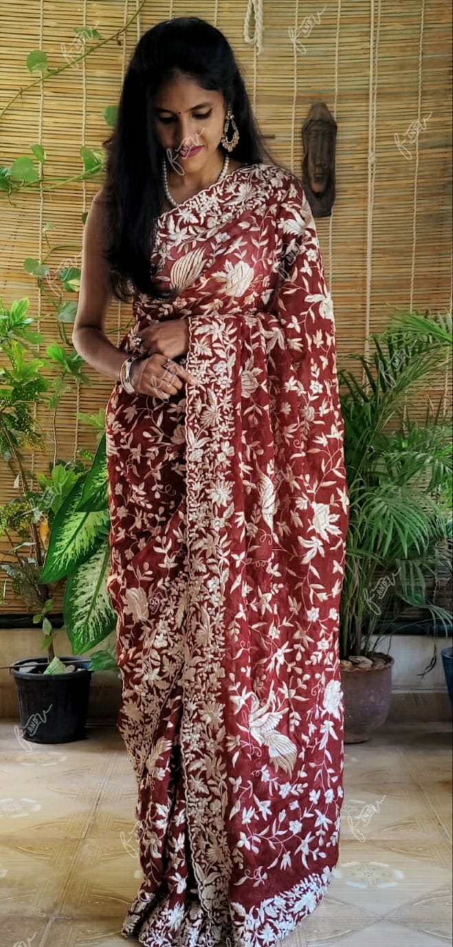 Embroidered saree