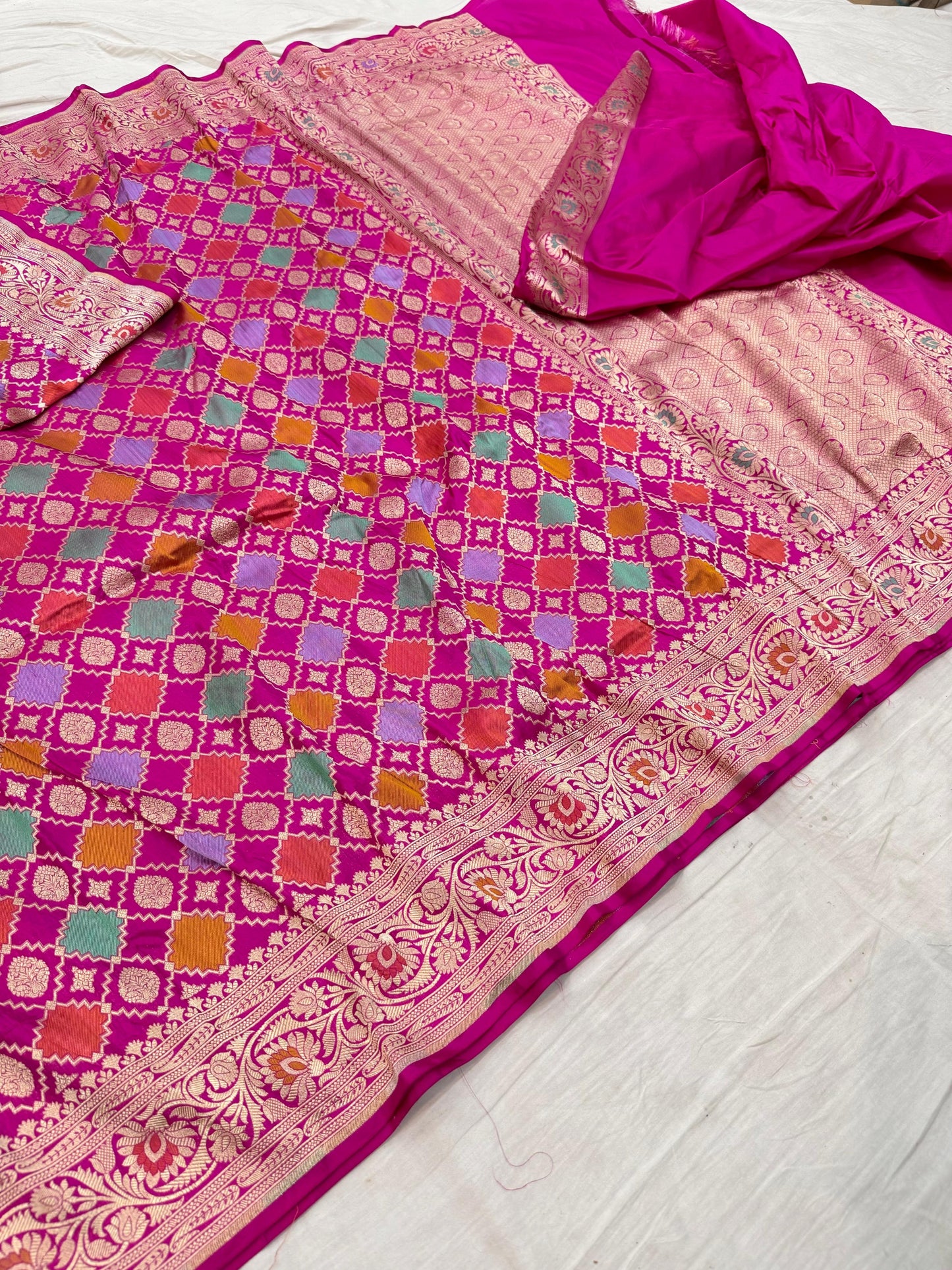 Handmade Banarsi saree rangers saree women sari blouse SaffronFashion