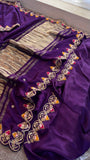 Purple Gajji Silk Saree Luxury Silk Saree blouse