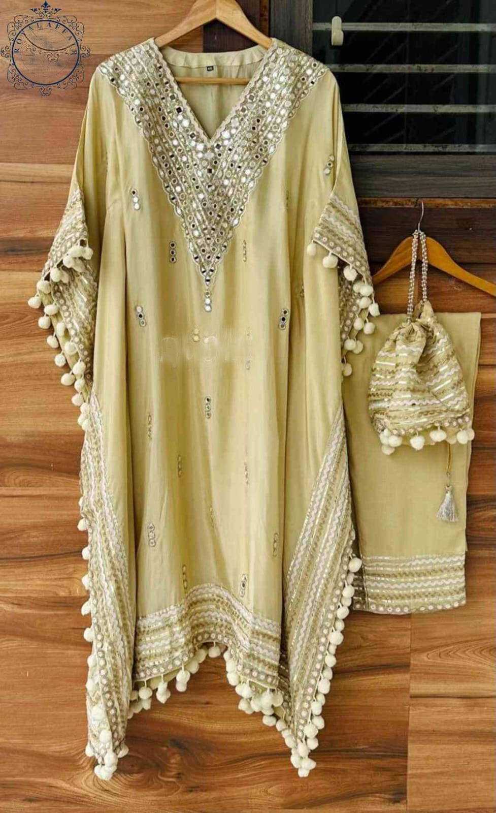 Embroidered Kaftan set partywear kaftan set SaffronFashion