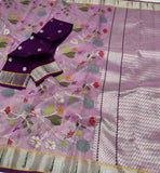 Lavender zari Kota saree Indian saree