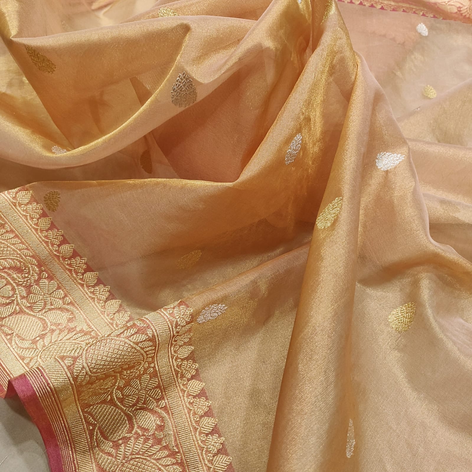 Lilac tissue handwoven saree - Saffronfashionindia