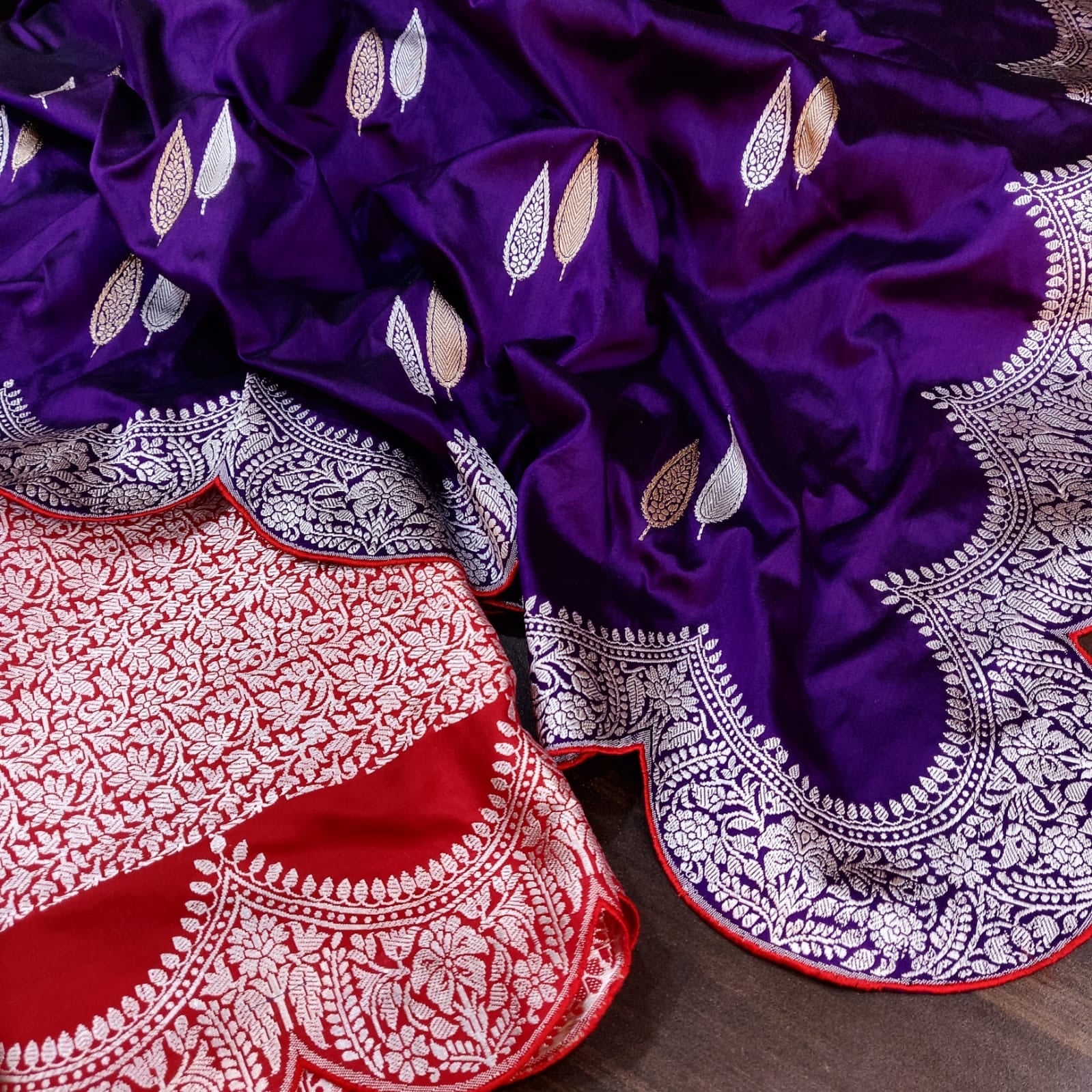 Purple Katan silk handwoven kadwa women saree Saffronfashion