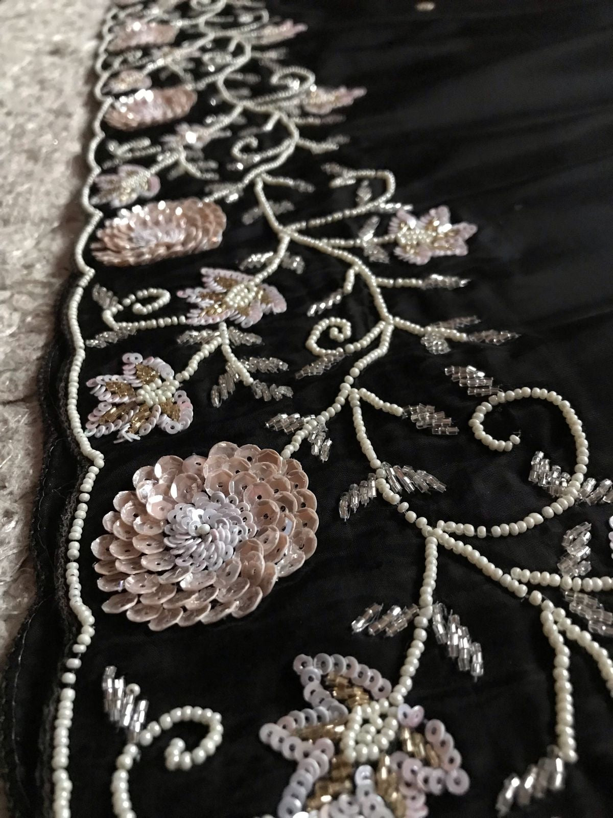 Black Satin Organza Silk Saree Luxury Partywear Wedding sarees - Saffronfashionindia