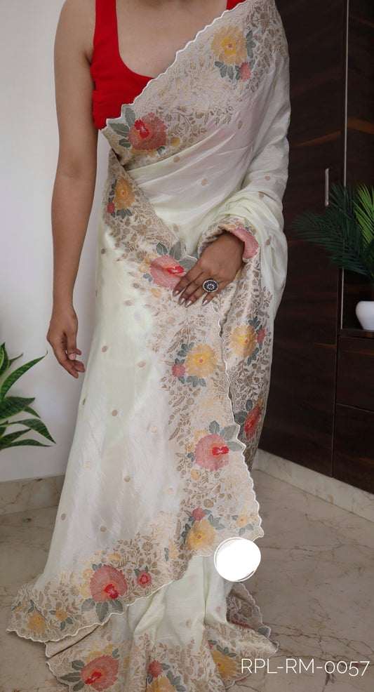 Meenakari munga silk saree women sari blouses - Saffronfashionindia