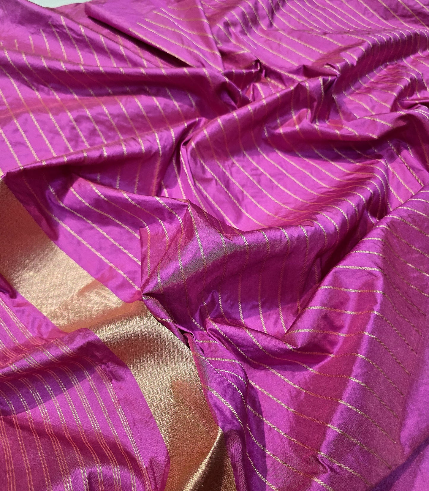 Purple Banarsi saree katan silk saree handwoven sari blouse Indian sarees Saffronfashionindia