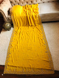 Luxurious Yellow Premium Gorgette Vintage Sarees