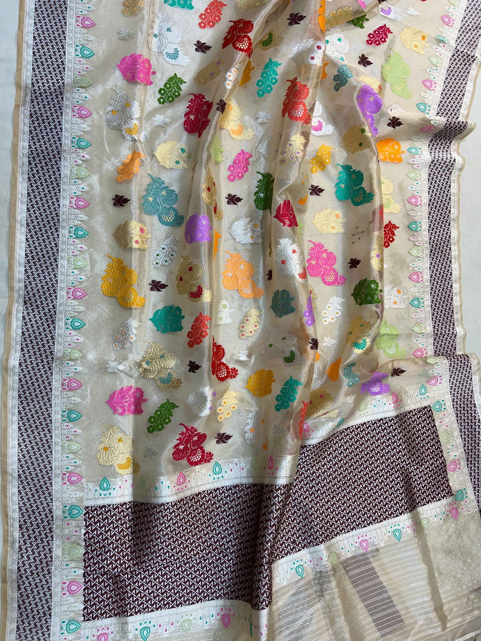 Subhanallah katan tissue saree Indian saree wedding sari SaffronFashion