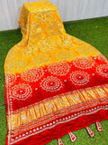 Yellow dupatta handmade dupatta gajji silk dupatta SaffronFashion
