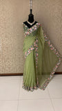 Oluquent organza saree Partywear saree blouse