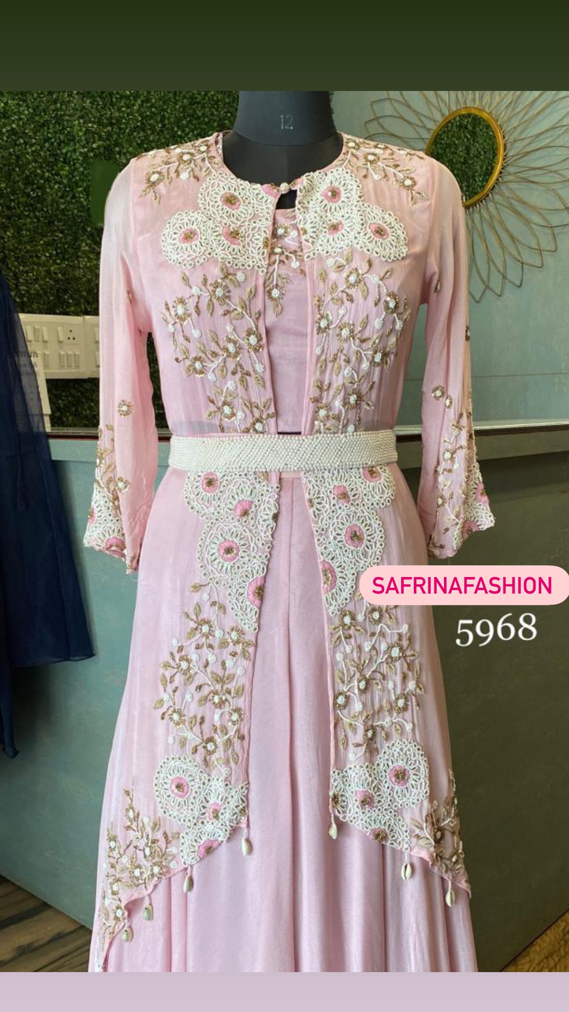 Lilac indowestern partywear dress women dress - Saffronfashionindia