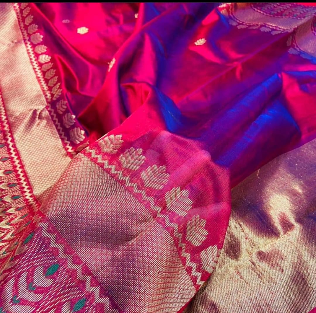 Vinisha Chanderi handloom saree pattu silk saree SaffronFashion