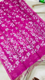 Rani pink muslin Jamdani saree Tantuj sarees