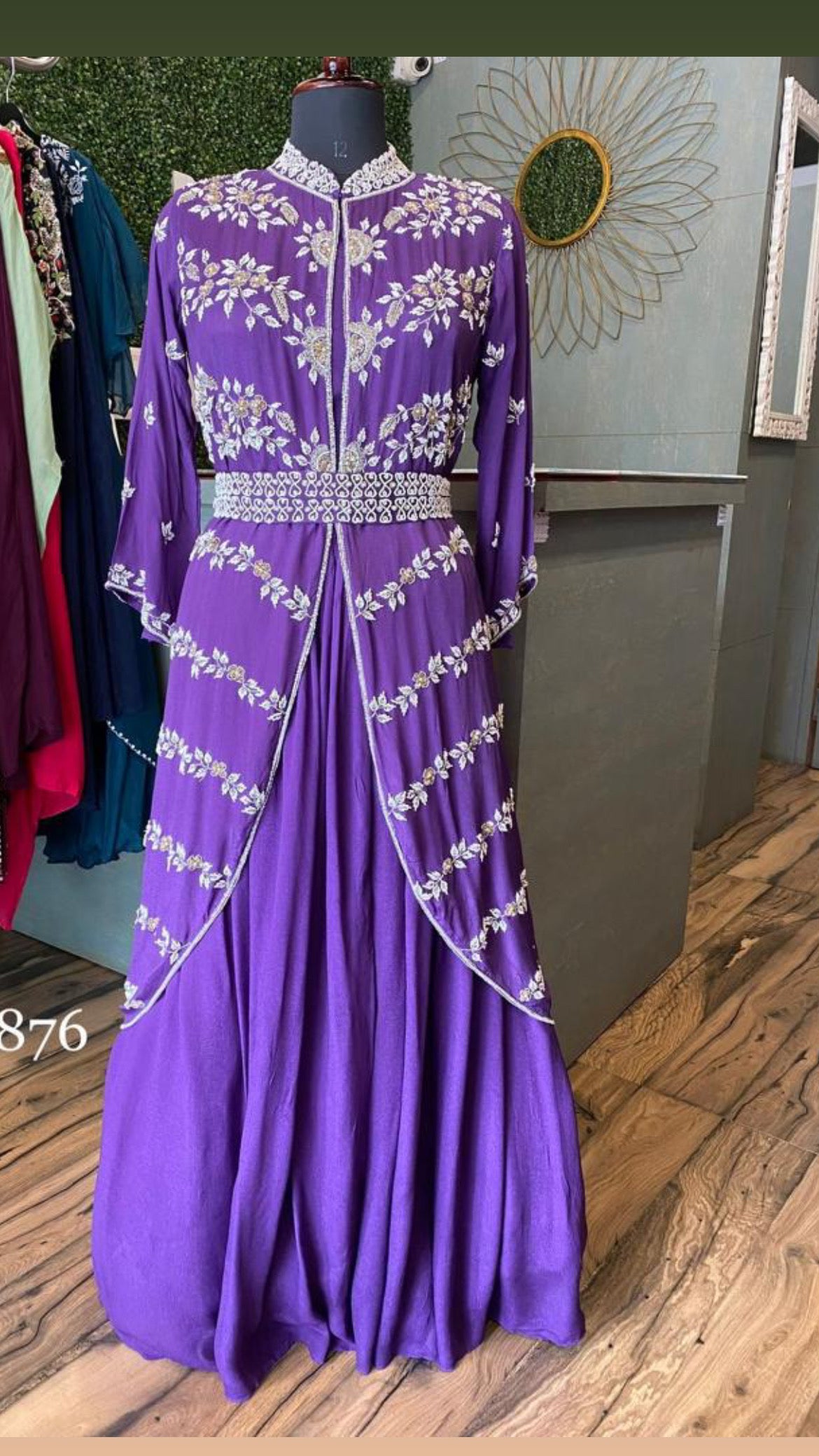 Purple indowestern dress women dresses - Saffronfashionindia