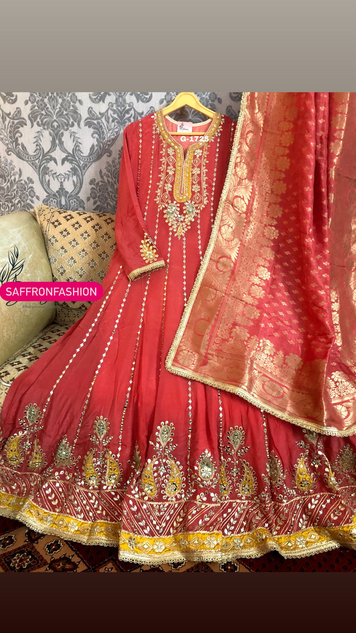 Leza Anarkali Dress Enbroidered dress Salwar suit - Saffronfashionindia