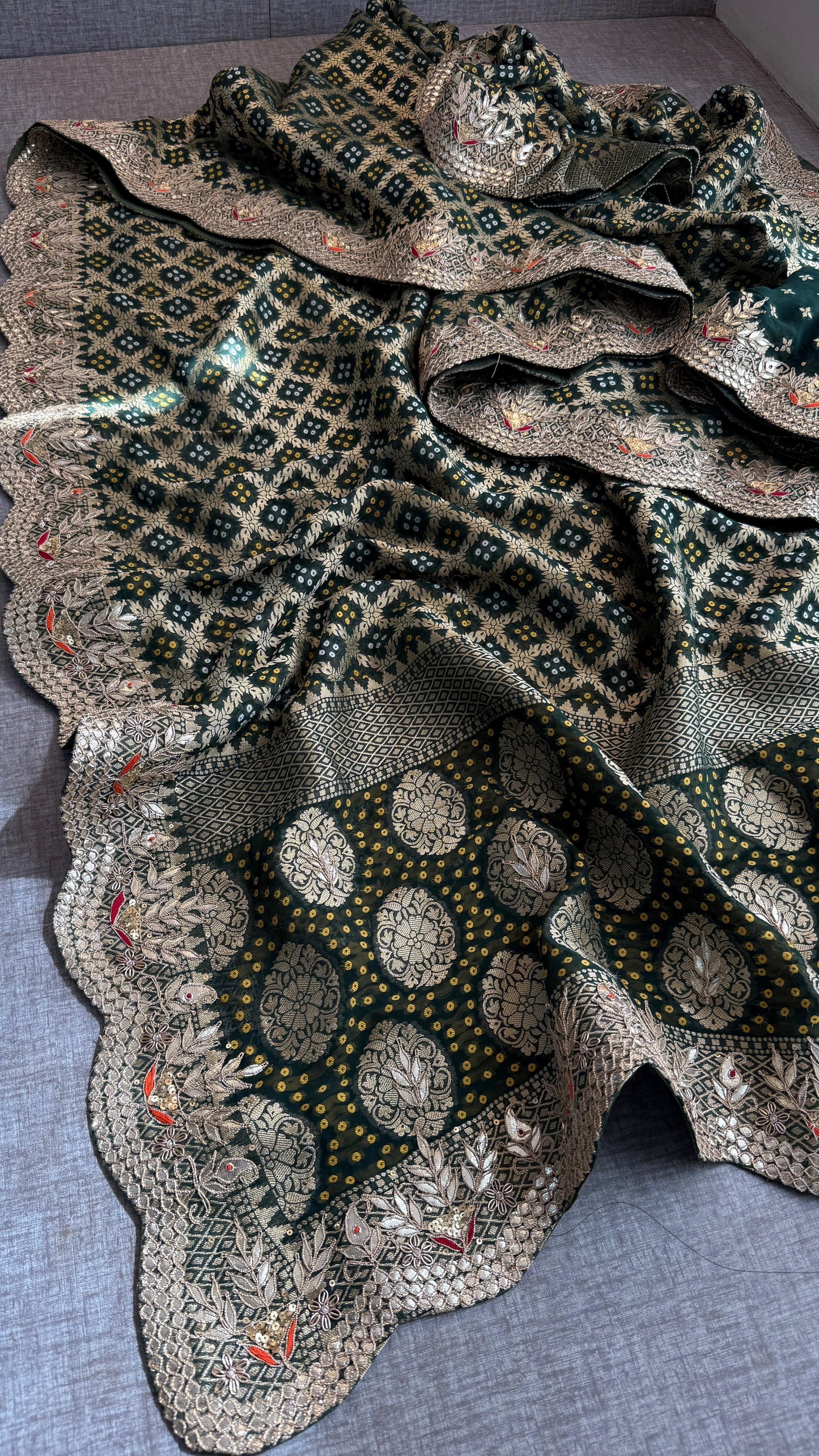 Vahisha gorgette saree Khaddi gorgette sarees Indian sari blouse - Saffronfashionindia