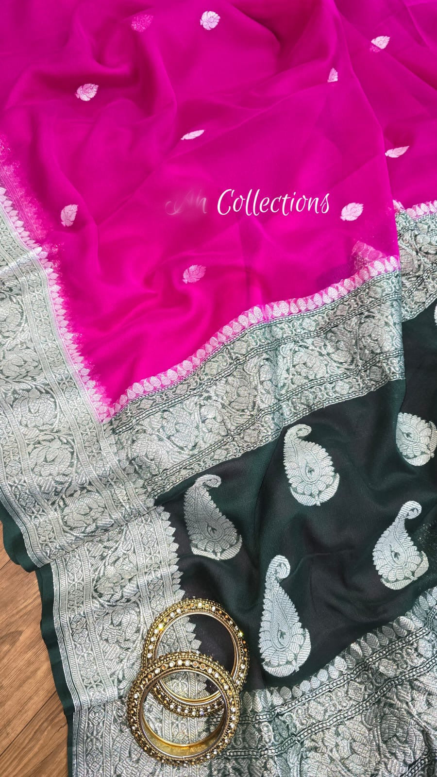 Banarsi Chiffon kadwa saree handwoven sari blouse SaffronFashion