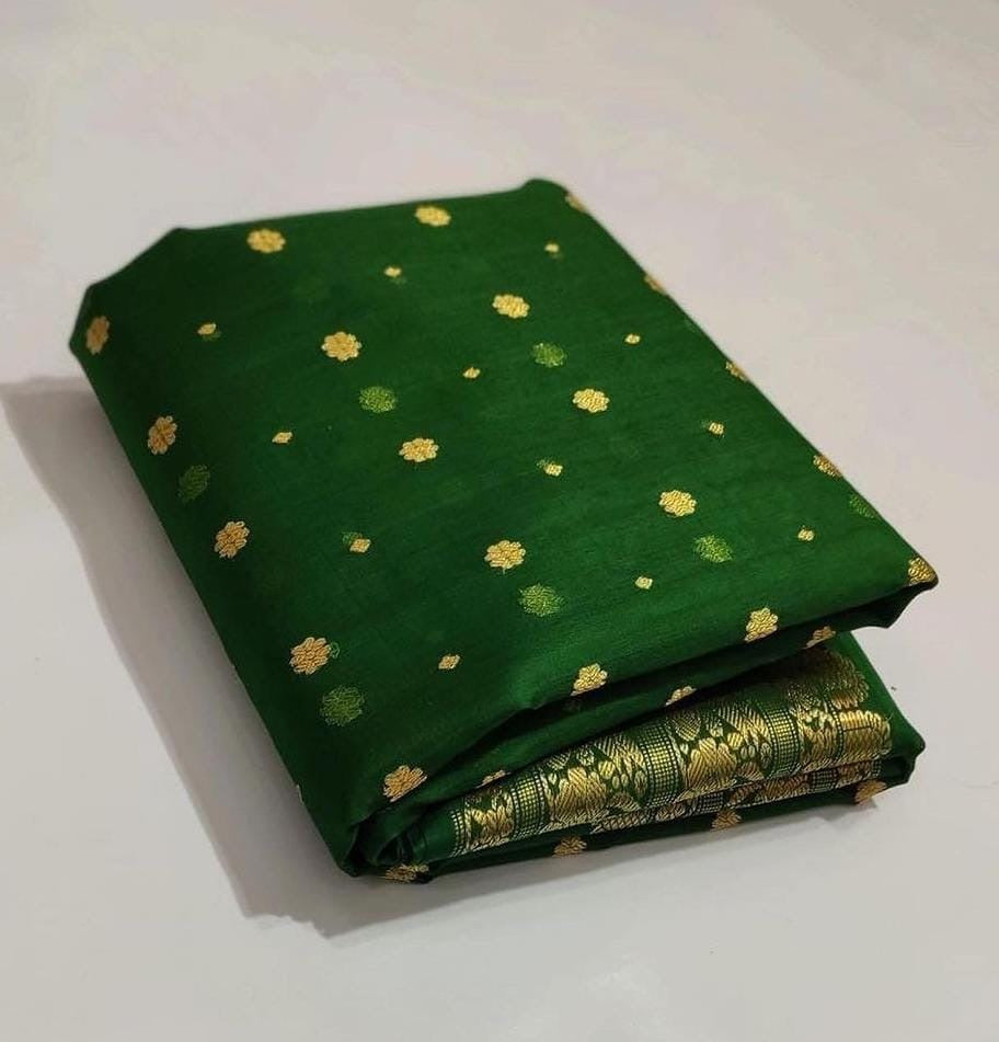 Lamba green Chanderi saree indian sarees - Saffronfashionindia