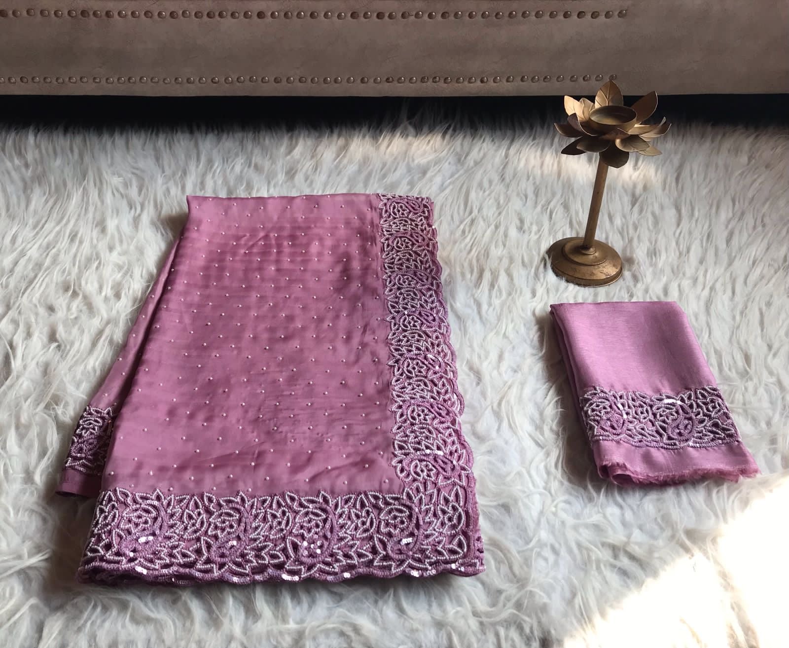 Luxury pink premium Organza Silk Sarees - Saffronfashionindia