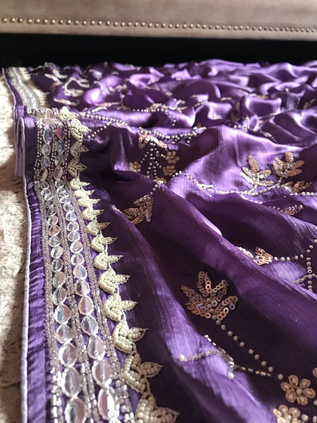 Pearl Lavender Rich Premium Saree Reception Saree - Saffronfashionindia