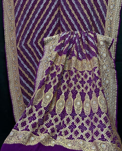 Mahiva Purple Bandhej Bandhani Sarees