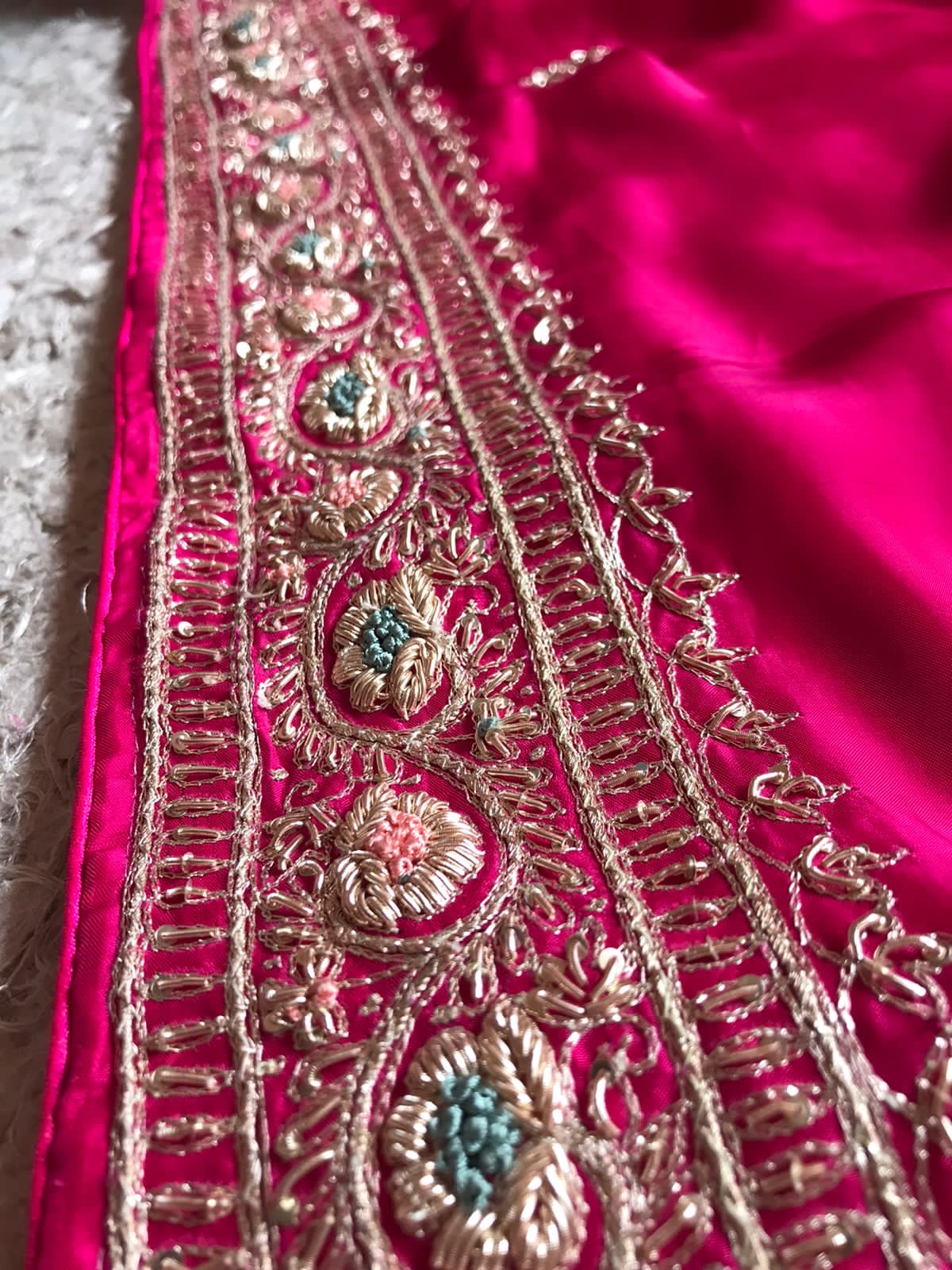 Pink satin Preety saree beautiful saree - Saffronfashionindia