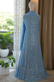 Cruise blue Chikankari Lucknowi Dress