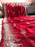 Red Luxury Premium Organza Silk Saree Partywear Sari