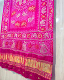 Pink handmade dupatta gajji silk dupatta gottapatti dupatta traditional dupatta SaffronFashion